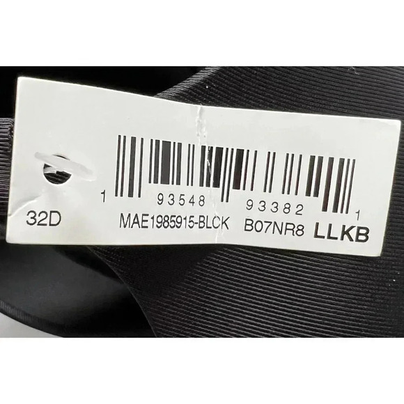 NWT Mae Women's Contour Plunge Microfiber Underwire Bra Black 32D - Picture 6 of 6